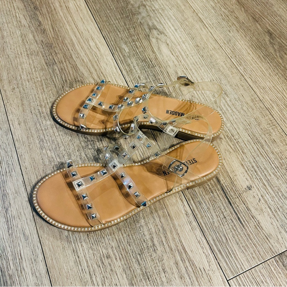 Steve Madden Clear Studded Sandals